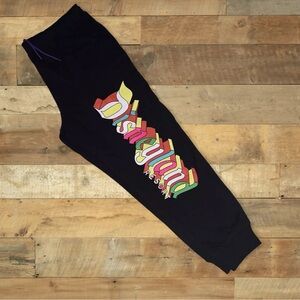 Disney Sweatpants Adult 2XL Black Magic Kingdom Disneyland Spell Out Unisex NWOT